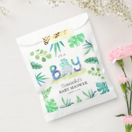 可愛い恐竜「男の子」の赤ちゃんシャワー フェイバーバッグ