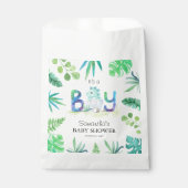 可愛い恐竜「男の子」の赤ちゃんシャワー フェイバーバッグ (正面)