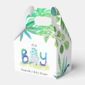 可愛い恐竜「男の子」の赤ちゃんシャワー フェイバーボックス (裏面サイド)