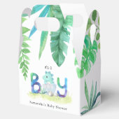 可愛い恐竜「男の子」の赤ちゃんシャワー フェイバーボックス (オープン)