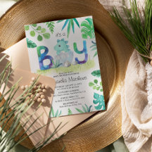 可愛い恐竜「男の子」の赤ちゃんシャワー