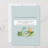 可愛い恐竜Dinoママ葉男の赤ちゃんシャワー 招待状 (裏面)