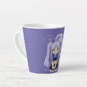 可愛い悲しい女の子の手描きイラスト - 大丈夫ですよ カフェラテマグ (左アングル)