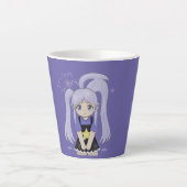 可愛い悲しい女の子の手描きイラスト - 大丈夫ですよ カフェラテマグ (正面)