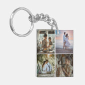 可愛い愛あなた'パパ'カスタムフォトコラージュハート キーホルダー (正面左)