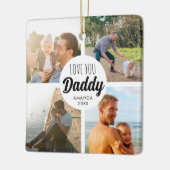 可愛い愛あなた'パパ'カスタムフォトコラージュ セラミックオーナメント (左)
