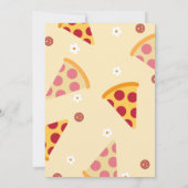 可愛い愛あなた2つのピザ2番目の誕生日パーティー 招待状 (裏面)
