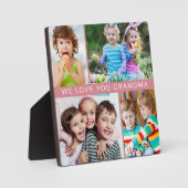 可愛い愛おばあちゃん4フォトコラージピンク フォトプラーク (正面)