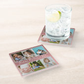 可愛い愛する母さん幸せな母の日フォトコラージュ ガラスコースター (アングル)