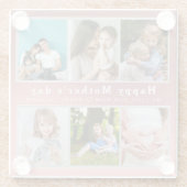 可愛い愛する母さん幸せな母の日フォトコラージュ ガラスコースター (裏面)