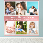 可愛い愛する母さん幸せな母の日フォトコラージュ キャンバスプリント (インサイチュ (ウッドフロア))