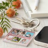 可愛い愛する母さん幸せな母の日フォトコラージュ キーホルダー (正面右)