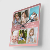 可愛い愛する母さん幸せな母の日フォトコラージュ スクエア壁時計 (傾斜)