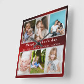 可愛い愛する母さん幸せな母の日フォトコラージュ スクエア壁時計 (傾斜)