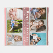 可愛い愛する母さん幸せな母の日フォトコラージュ フリースブランケット (正面(横))