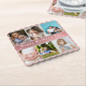 可愛い愛する母さん幸せな母の日フォトコラージュ ペーパーコースター (アングル)