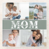 可愛い愛する母の日の写真 ガラスコースター (正面)