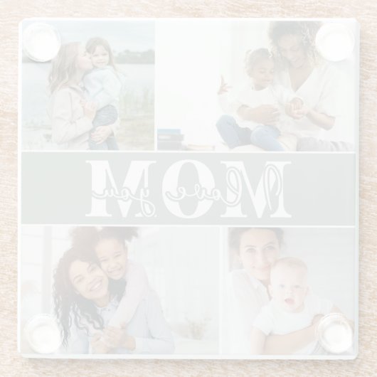 可愛い愛する母の日の写真 ガラスコースター (裏面)