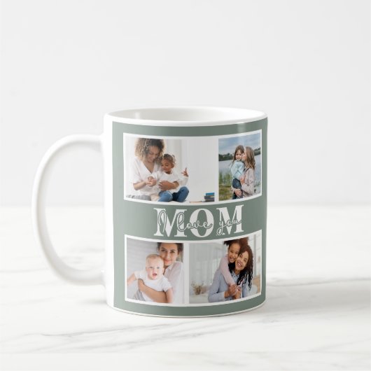 可愛い愛する母の日の写真 コーヒーマグカップ (左)