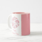可愛い愛する母ピンク白い母の日 ツートーンマグカップ (正面左)