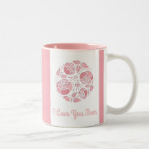 可愛い愛する母ピンク白い母の日