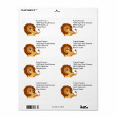 可愛い愛する漫画のライオンパパ&かわいい出荷ラベル ラベル (フルシート)