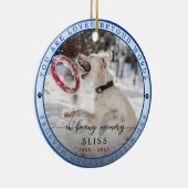 可愛い愛する記憶ペットフォトポープリントモノグラム セラミックオーナメント (右)