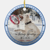 可愛い愛する記憶ペットフォトポープリントモノグラム セラミックオーナメント (裏面)