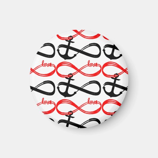 可愛い愛といかり無限大のシンボル マグネット (正面)