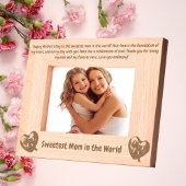 可愛い愛のハートメッセージ母の日ギフト木製 レーザー彫刻フレーム