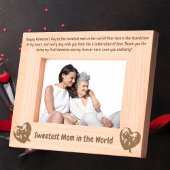 可愛い愛のハートメッセージ母バレンティンギフト木製 レーザー彫刻フレーム