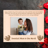 可愛い愛のハートメッセージ母バレンティンギフト木製 レーザー彫刻フレーム