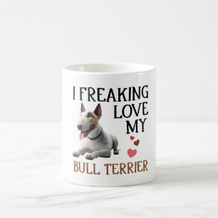 可愛い愛の私のブルテリア犬 コーヒーマグカップ