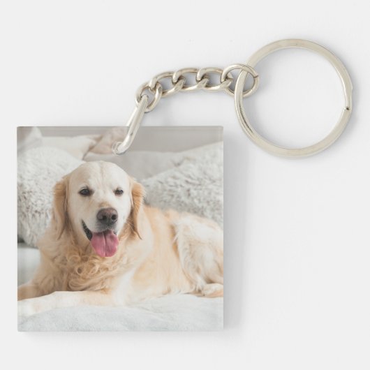 可愛い愛の私の犬のフォトワードアートパーソナライズされた キーホルダー (裏面)