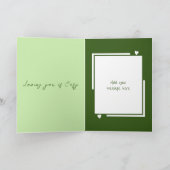 可愛い愛の鳥の名前グリーンバレンタインデー カード (内部)