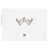 可愛い愛の鳥ピンクの愛の鳥結婚たちありがとう (裏面横)