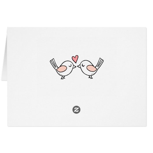 可愛い愛の鳥ピンクの愛の鳥結婚たちありがとう (裏面横)