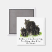 可愛い愛は全てのものを負う引用文1コリント13 マグネット (正面/裏面)