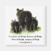 可愛い愛は全てのものを負う引用文1コリント13 マグネット (正面)