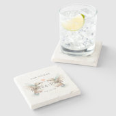 可愛い愛らしい結婚式デートの石のコースターを保存 ストーンコースター (横)