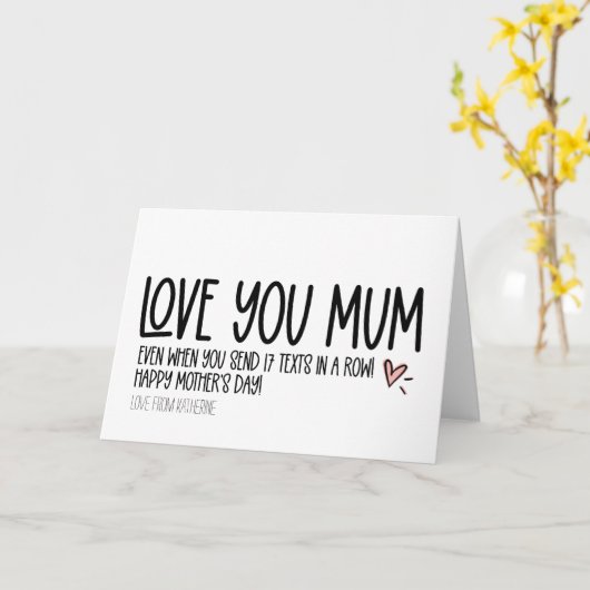 可愛い愛を母おもしろい母の日 カード (黄色い花)