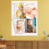 可愛い愛パーソナライズされたテンプレート写真ハート キャンバスプリント (インサイチュ (リビング))