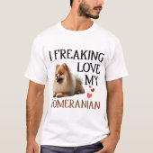 可愛い愛マイポメラニア犬犬 Tシャツ (正面)