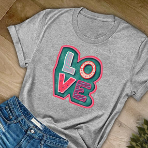 可愛い愛モダンピンクのインスピレーションTシャツ Tシャツ