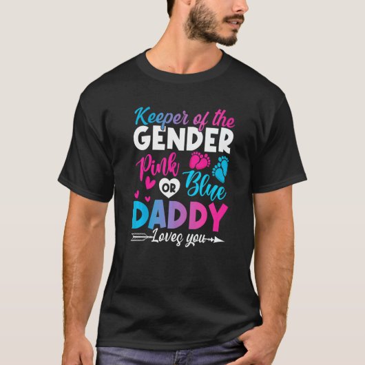 可愛い愛人の男女ピンクやブルーのパパ Tシャツ (正面)