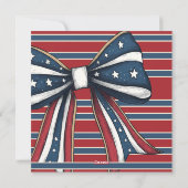 可愛い愛国の弓で星とストライプ7月4日 シーズンカード (裏面)