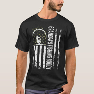 可愛い愛国心のおじいちゃんの魚釣りバディヤングフィッシュ Tシャツ