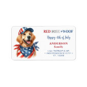 可愛い愛国犬7月4日差出人住所 ラベル (正面)