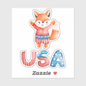 可愛い愛国的なキツネカスタムカットシール シール (シート)