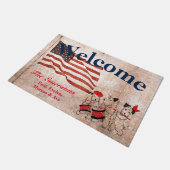 可愛い愛国的な旗スコティ犬フィフバンドドアマット ドアマット (アングル)